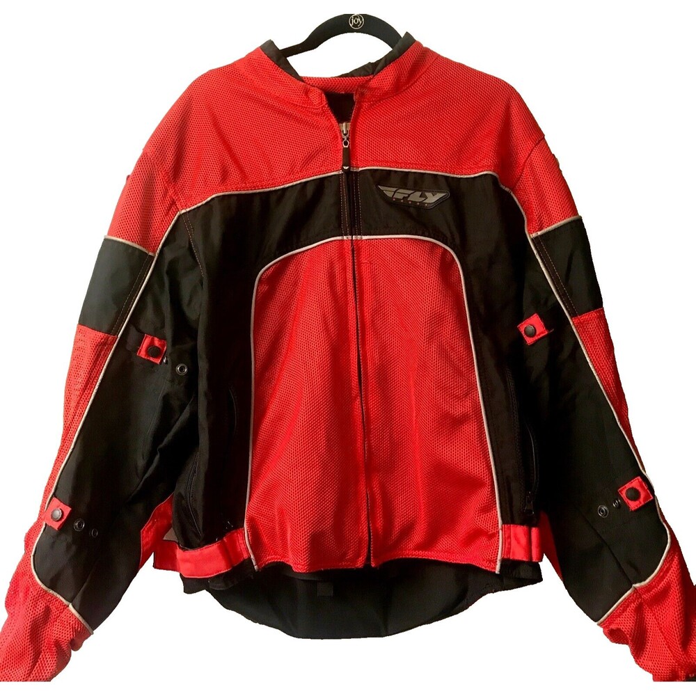 FLY RACING COOLPRO II MESH JACKET MENS X-LARGE RED BLACK REMOVABLE ARMOR